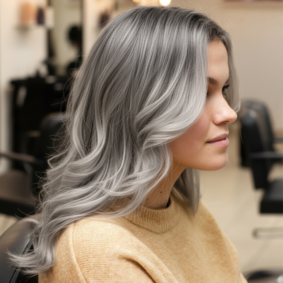 Kühle blonde Balayage mit weichen Übergängen